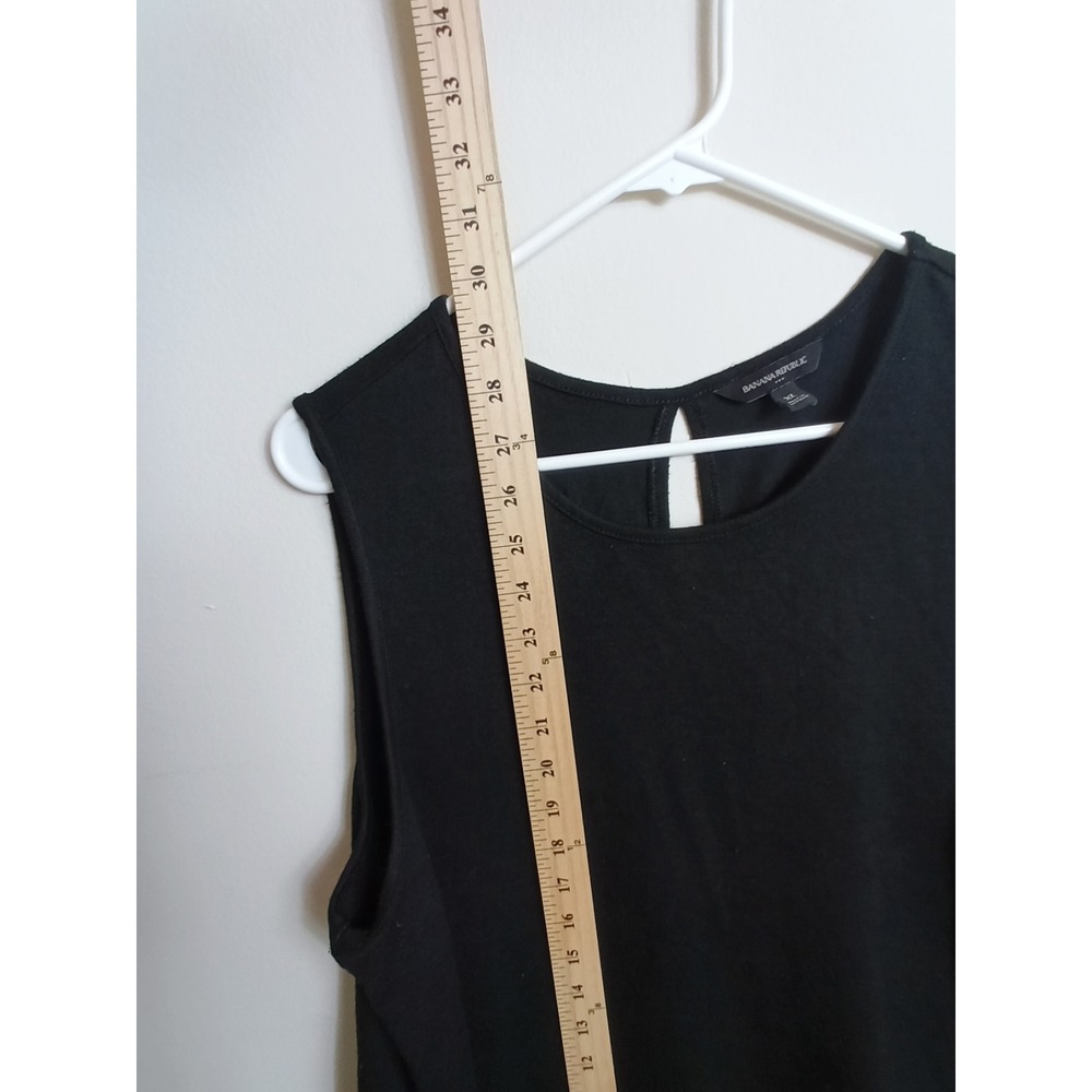 Banana Republic Sleeveless Top Womens XL Black Excellent Layered Hem Keyhole - Picture 6 of 6